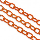 Zdjęcie - Łańcuch aluminiowy owal gładki neon orange 16x11mm